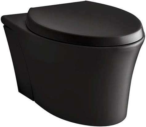 Kohler K 6299 7 Veil Wall Hung Elongated Toilet Bowl Black Black