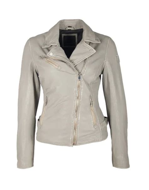 Sophia Leather Jacket Silver Grey Atelier Boutique