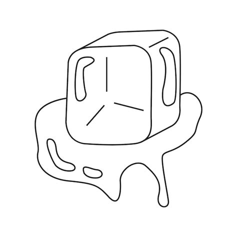 Premium Vector Ice Cube In Doodle Style