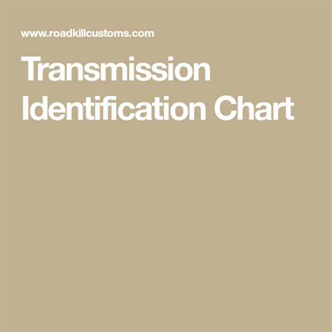 Transmission Identification Chart Transmission Chart Gm Transmissions