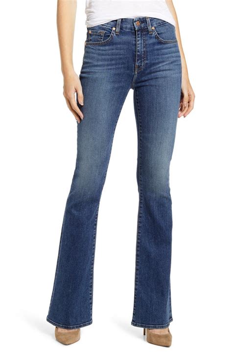 7 for all mankind® ali high waist flare leg jeans blue monday nordstrom