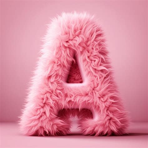 Premium Ai Image A Close Up Of A Pink Furry Letter With A Pink