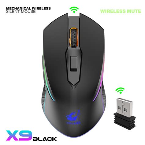 Free Wolf X9 Wireless Gaming Mouse Rechargeable Silent Led Backlit Usb
