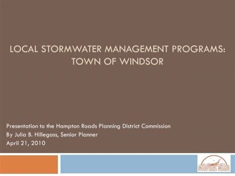 Town Of Windsor Stormwater Management Program Hampton