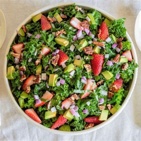 Kale Salad With Strawberry Balsamic Dressing Whole 30 Vegan The