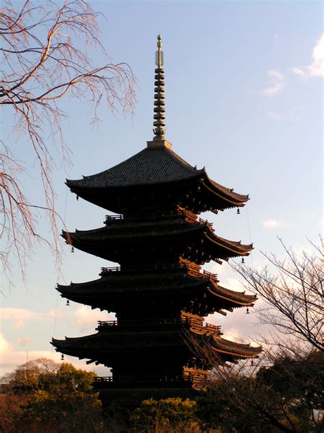 Japan A Top Of Toji Pagoda In Kyoto