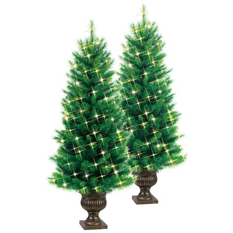 shop ge 4 ft pre lit pine artificial christmas tree with white incandescent lights at