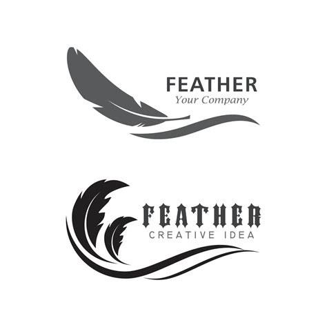Feather Logo Vector Template Symbol Design 9971846 Vector Art At Vecteezy