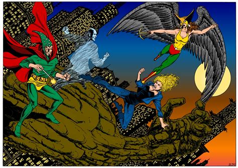 Black Canary And Hawkgirl Vs Matter Master And The Mist Color In