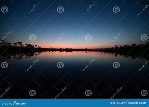 Colorful Twilight Over Pine Glades Lake In Everglades National Park