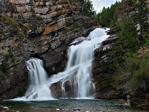 Camron Falls Waterton Lakes Alberta Canada By Mccullot