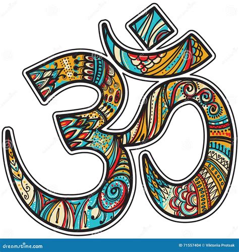 Hand Drawn Om Symbol Stock Vector Illustration Of Hindu 71557404