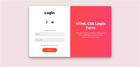 Create Login Form Design Using Html And Css Source Code Images And