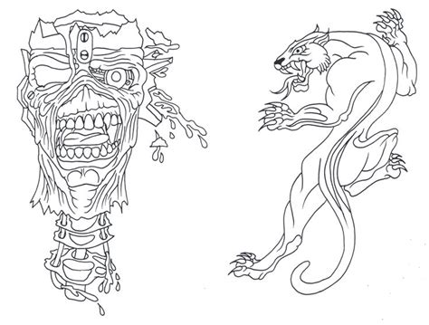 11 13 Top Horror Tattoo Outlines Images For Pinterest Tattoos Horror