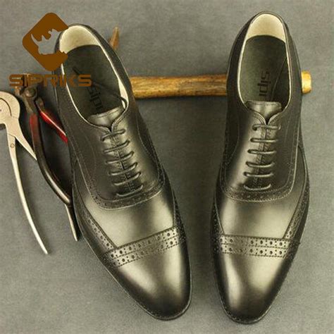Sipriks Designer Retro Shoes Men Elegant Mens Black Dress Shoes