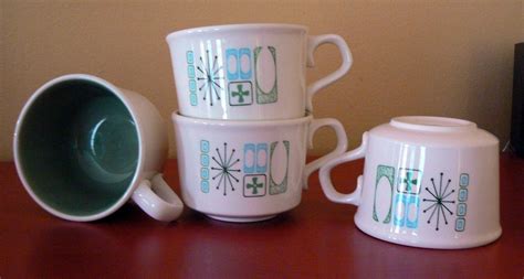 Set Of 4 Taylorstone Cathay Coffee Tea Mugs Retro Midcentury Etsy