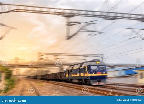 A Freight Train Passing Stock Image Image Of Transport 33368265