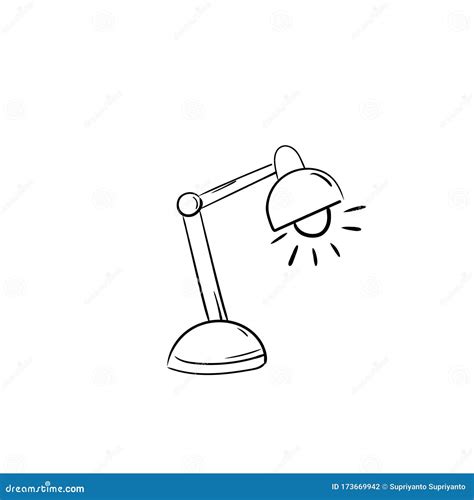 Vector Sketch Illustration Of Desk Lamp Stock Vector Illustration Of