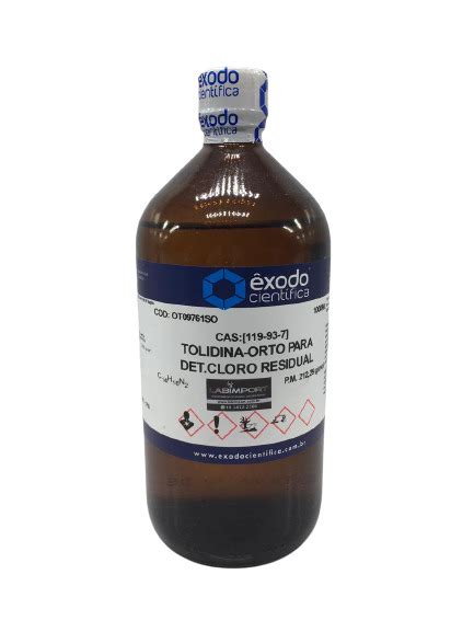 Orto Tolidina P Determ Cloro Residual 1 L Exodo Cientifica