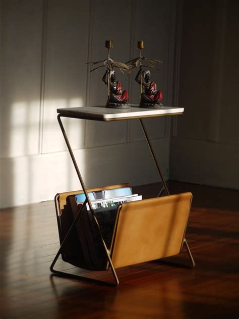 Not finding what you're looking for? Marble Side Table & leather magazine holder - Zimba ...