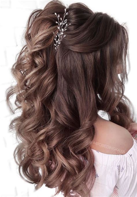 46 Wedding Hairstyles For Medium Hair Half Up Half Down Images Wolfville
