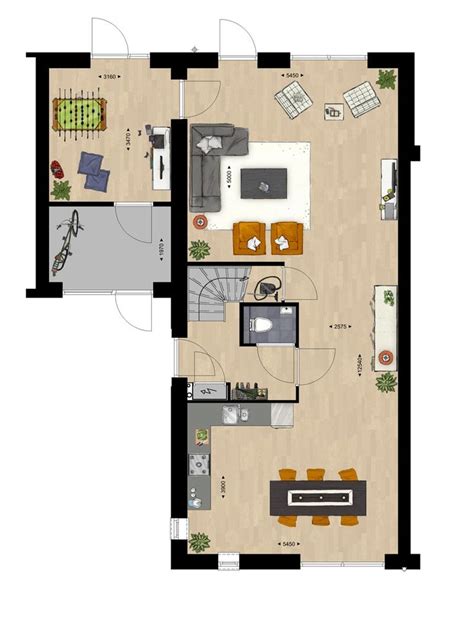 The Floor Plan For A Two Bedroom Apartment With An Attached Kitchen And
