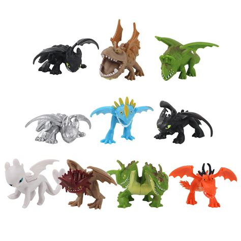 10pcs How To Train Your Dragon 3 Toothless Lightfury Action Figure