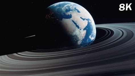 Planet Earth With Rings Like Saturn 8k Youtube