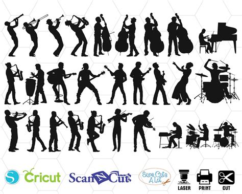 Musicians Silhouette Svg Music Svg Music Clipart Music Etsy