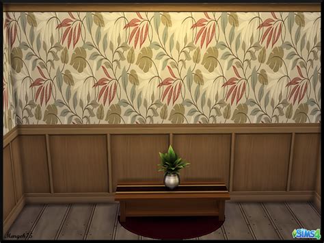 The Sims Resource Sims 4 Leafy Wallpaper