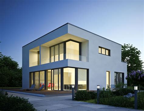 Puristische Architektur vereint mit offenem Raumkonzept ...