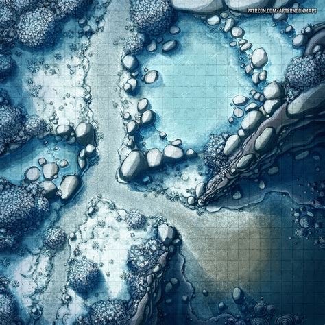 The Yetis Cave Winter Encounter Battle Map 30x30 Rdndmaps