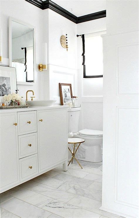 Using Crown Molding Bathroom Makeover White Bathroom Bathroom