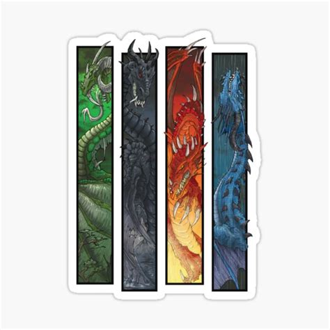 Elemental Dragons Sticker For Sale By Drakhenliche Redbubble