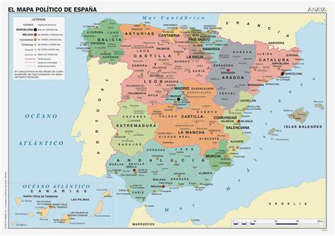 Geografía E Historia 1º Eso Mapa PolÍtico De EspaÑa