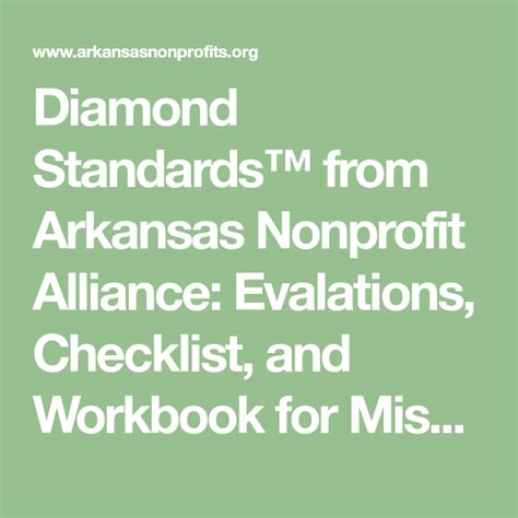 Diamond Standards From Arkansas Nonprofit Alliance Evalations