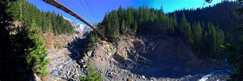 Tahoma Creek Suspension Bridge At Mount Rainier National Park Mount