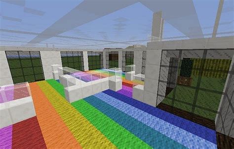 Modern Rainbow House Minecraft Project