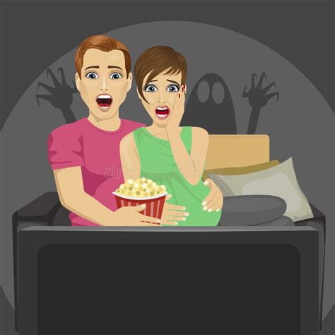 Couple Watching Movie Television Stock Illustrations 632 Couple Watching Movie Television