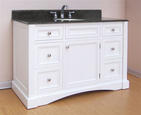 From glossy modern to antique traditional, a white bathroom vanity is a timeless, clean, simple, and elegant color that will make just about any bathroom feel light. 48 Inch Single Sink Bathroom Vanity with White Finish and ...