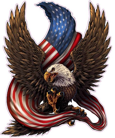 American Bald Eagle American Flag Decal Nostalgia Decals Die Cut