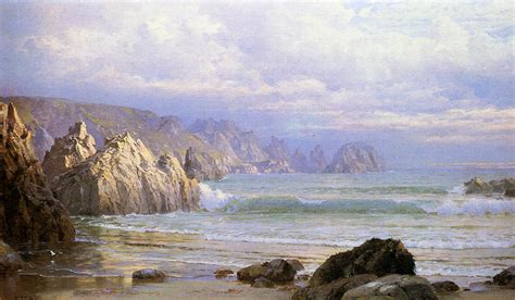 Seascape Along The Cliffs Painting William Trost Richards Oil Paintings