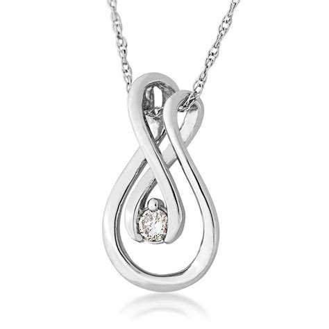 Infinity Diamond Necklace In 10k White Gold Yjx8624rh10w Diamond