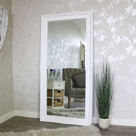 It also creates a visually striking focal point, and is effective at opening up a space. Extra Large White Ornate Wall/Floor Mirror - Windsor Browne