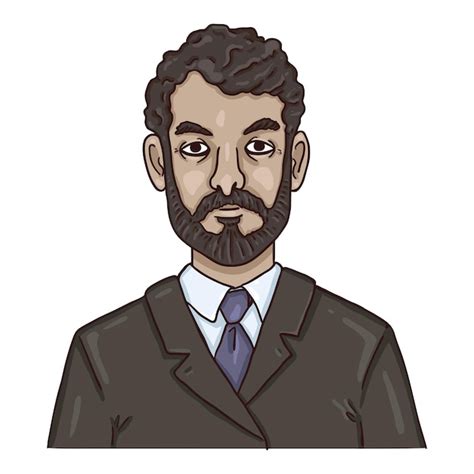 Avatar de dibujos animados de vector hombre árabe en traje retrato