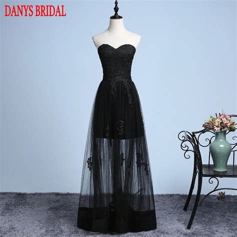 Sexy Black Long Lace Prom Dresses For Teens 8th Grade Prom Evening Party Dresses For Graduation
