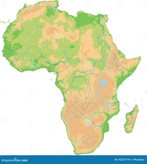 Detailed Map Of Africa And Flat Navigation Set Vector Illustration