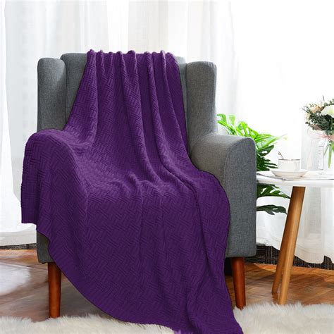 Home Bedding 100 Cotton Cross Cable Knit Throw Blanket For Sofa Couch