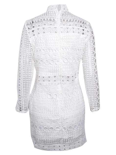 Huge savings for long sleeve cut out club dress. White High Neck Cut Out Detail Long Sleeve Lace Mini Dress ...