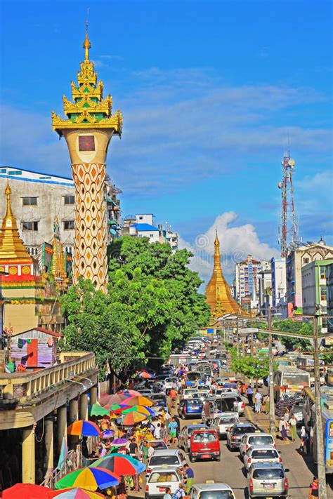Yangon Cityscape Myanmar Editorial Photography Image Of Buildings